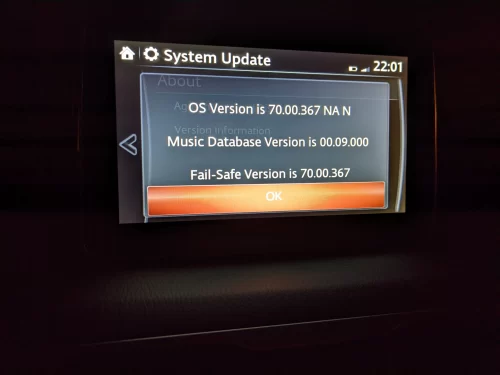 NA Mazda Connect Актуализация на фърмуера 70.00.335 NA преглед на снимки