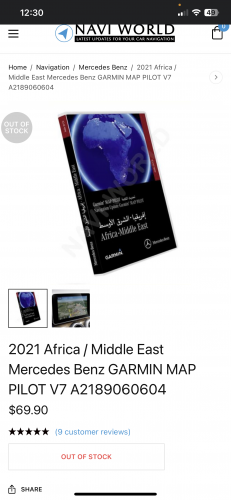 Mercedes A2189060604 SD карта GARMIN MAP PILOT V7 Африка / Близкия изток 2021 фото преглед