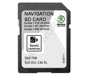Skoda 5L0051236EL Europe Sat Nav SD card Amundsen MIB2 2026