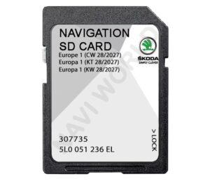 Skoda 5L0051236EL Europe Sat Nav SD card Amundsen MIB2 2026 2027