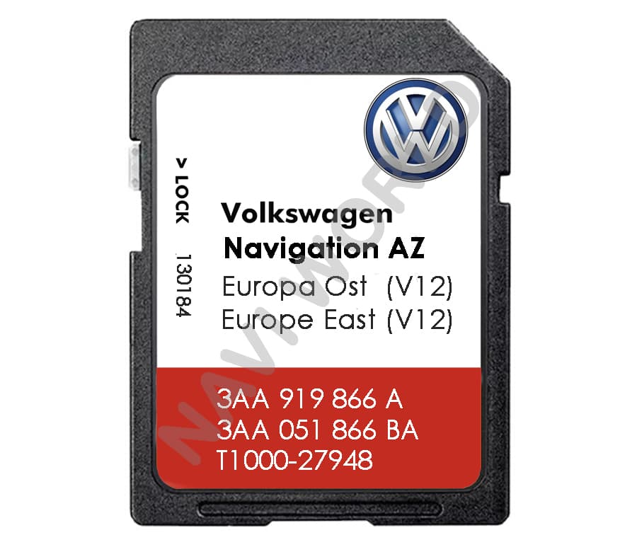 Volkswagen 3AA919866A RNS 315 Europe de l'Est Carte SD 2020 -