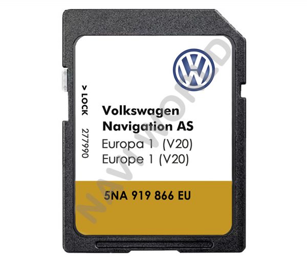 Volkswagen 5NA919866EU V20 Media AS MIB2 Sat Nav SD card Europe 2024