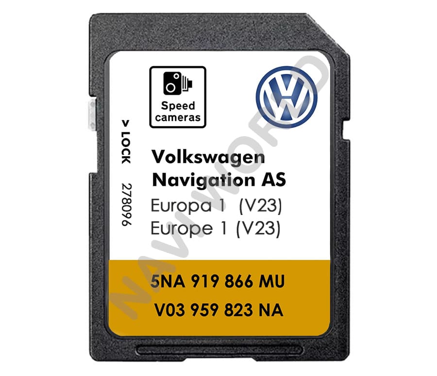 Volkswagen VW 5NA919866MU / V03959823NA V23 Media AS MIB2 Sat Nav SD card Europe 2026